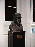 A bust of Konstanty Ildefons Gałczyński, founder of the Dom Kultury 13 Muz.