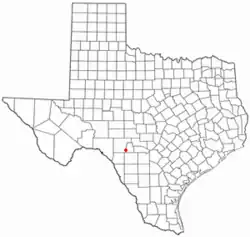 Location of Camp Wood, Texas
