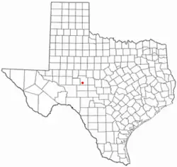 Location of Christoval, Texas