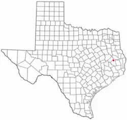 Location of Corrigan, Texas