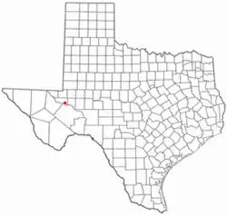 Location of Grandfalls, Texas