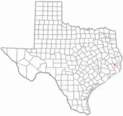 Location of Kountze, Texas