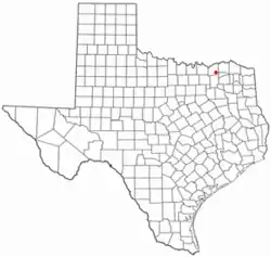 Location of Ladonia, Texas
