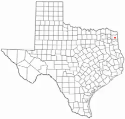 Location of Linden, Texas