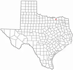 Location of Whitewright, Texas