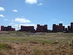 The containers stacked in the primarily industrial Southdown can sometimes evoke a "table mountains" horizon.