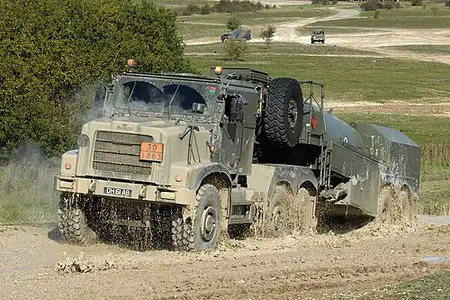 In 2003 the UK became the first export customer for the MTVR, ordering 218 CSTs (fuel); 82 TARs (shown here) and 48 CSTs (water)