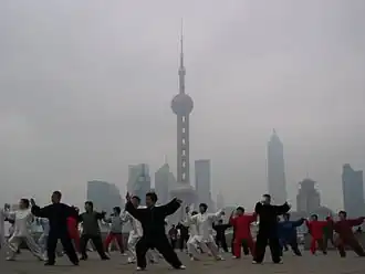 Image 55The Yang style of tai chi being practiced on the Bund in Shanghai (from Chinese martial arts)