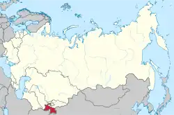 Location of Tajikistan (red) within the Soviet Union