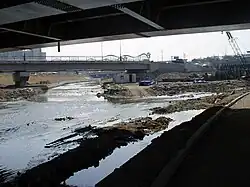 The Pungdeokcheon joins the Tancheon from the south-west (right of photo) in Jukjeon, Yongin