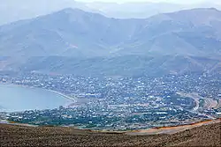 Overview of Tatvan from the volcano Nemrut