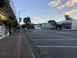 Tawa's main shopping centre, photographed in April 2020