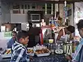 An Indian tea shop with a variety of fresh snacks on offer
