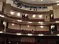 Inside the building.