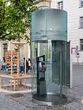 Modern telephone booth in Lucerne, Switzerland