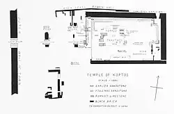 Plan of the Temple of Min in Koptos, where three monumental statues of Min were discovered, dated to circa 3300 BCE