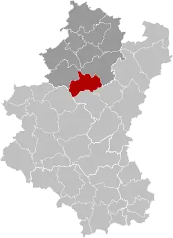 Location of Tenneville in Luxembourg province