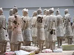 Terracotta soldiers being reassembled