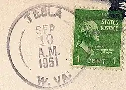 Tesla West Virginia Postmark