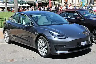 One of the vehicles used by the Office of the First Minister, the Tesla Model 3[56]