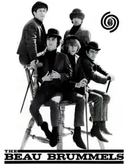 The Beau Brummels in 1965. Top row: Declan Mulligan, Sal Valentino. Bottom row: Ron Meagher, John Peterson, Ron Elliott