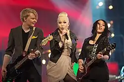 Nikolaj Nordbakk Gloppen, Emelie Nilsen and Agnete Kristin Johnsen at MGP 2011