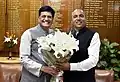 The Chief Minister of Himachal Pradesh, Shri Jai Ram Thakur calling on the Union Minister for Railways and Coal, Shri Piyush Goyal, in New Delhi on 2 May 2018