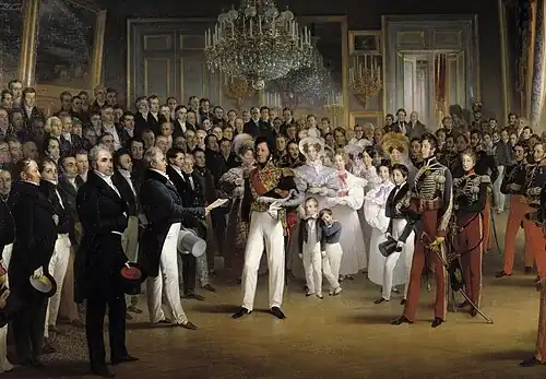 The Chamber of Deputies Received at the Palais-Royal by the Duke of Orleans by François Joseph Heim