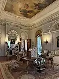Interior view of the drawing room facing southeast, 2025