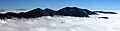 View from the summit of Mount Baden-Powell. Pine Mountain to left and Mount San Antonio (aka Baldy) to right.