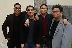 The Itchyworms in June 2021 (taken by Eddie Boy Escudero). From left to right: Jugs Jugueta, Kelvin Yu, Chino Singson, and Jazz Nicolas