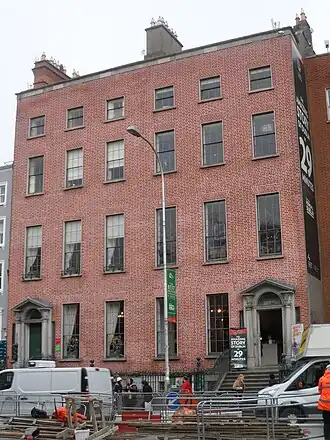 A four storey redbrick building