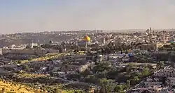 View of the Old City of Jerusalem as seen from Mount Scopus