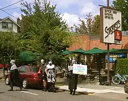 Portland Sisters of Perpetual Indulgence outside Starky's in 2009