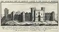 Engraving showing the south-west side of the castle in 1732