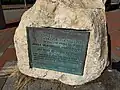 Stone marker at the corner of Fore Street and Hancock Street
