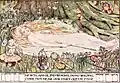 A fairy sleeps on a forest floor. Text below reads "Newts, and blind-worms, do no wrong; come not near our fairy queen"