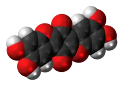 Space-filling model of the thelephoric acid molecule