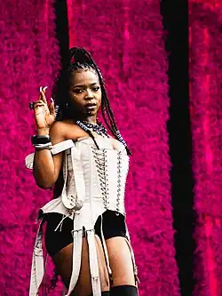 Theodora on stage at the Yardland Festival in 2025