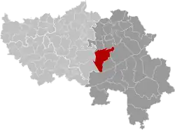 Location of Theux in the province of Liège