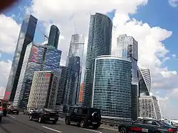 The Third Ring Road over Moskva River on the Dorogomilovsky Bridge, near the MIBC