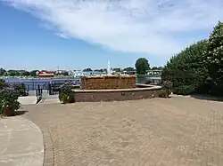 The Third Street Waterfall Park today marks the location of the former Third Street Bridge