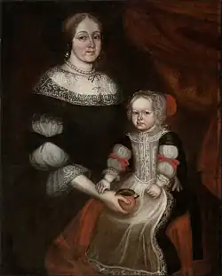 Mrs. Richard Patteshall (Martha Woody) and Child, 1679, Museum of Fine Arts, Boston