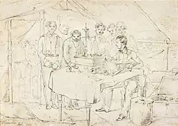 Alfred Delves Broughton weighing gold (c.1851)[56]