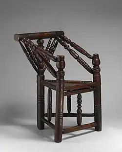 Three-legged chair, British, late 16th–early 17th century