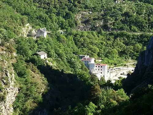 Thuès-les-Bains, nestled in the river Têt valley.