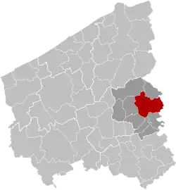 Location of Tielt in West Flanders
