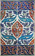 Tiled panel with a central mandorla, c. 1580