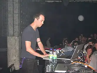 Hecker at a live performance