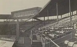 A view from the left field line of the seating bowl at Tim McCarver Stadium